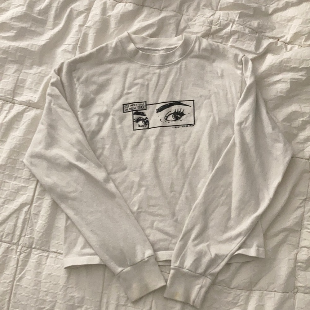 “I’ll meet you in New York” Brandy Melville white long sleeve